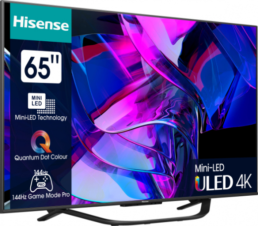 Hisense 65U7KQ Fernseher 165,1 cm (65Zoll) 4K Ultra HD Smart-TV WLAN Schwarz 1000 cd/qm