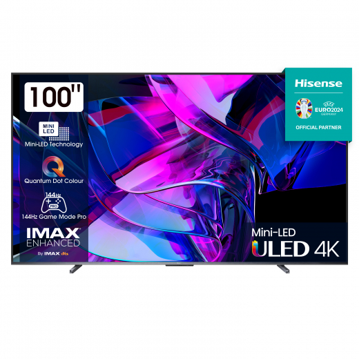 Hisense U7KQ 100U7KQ Fernseher 2,54 m (100Zoll) 4K Ultra HD Smart-TV WLAN Schwarz 500 cd/qm