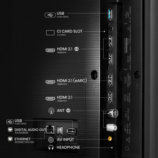 Hisense 65U7NQ Fernseher 165,1 cm (65Zoll) 4K Ultra HD Smart-TV WLAN Schwarz 1500 cd/qm