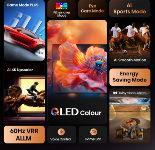 Hisense 50E77Q Fernseher 127 cm (50Zoll) 4K Ultra HD Smart-TV WLAN Schwarz