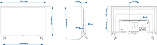 Philips 43HFL5114/12 Fernseher 109,2 cm (43Zoll) Full HD Smart-TV WLAN Schwarz 250 cd/qm