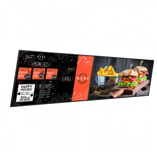 Digitales Menüboard Set 2x 32 Zoll UHD Displays im Querformat mit Wandhalterung
