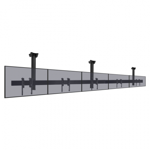 Digitales Menüboard Set 5x 50 Zoll UHD Displays im Querformat mit Deckenhalterung