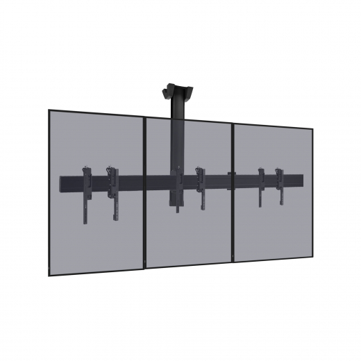 Digitales Menüboard Set 3x 50 Zoll UHD Displays im Hochformat mit Deckenhalterung