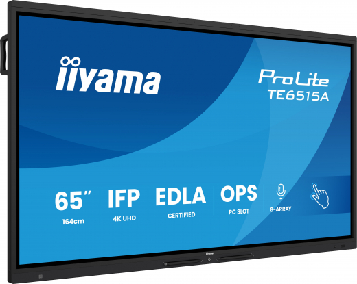 iiyama TE6515A-B1AG Signage-Display Digital Signage Flachbildschirm 163,8 cm (64.5) WLAN 550 cd/m? 4K Ultra HD Schwarz Touchscreen Eingebauter Prozessor Android