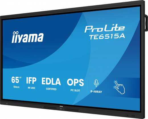 iiyama TE6515A-B1AG Signage-Display Digital Signage Flachbildschirm 163,8 cm (64.5) WLAN 550 cd/m² 4K Ultra HD Schwarz Touchscreen Eingebauter Prozessor Android