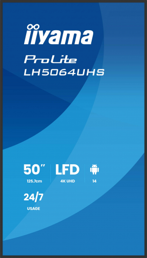 iiyama LH6564UHS-B1AG Signage-Display Digital Signage Flachbildschirm 165,1 cm (65) WLAN 500 cd/m? 4K Ultra HD Schwarz Android 24/7