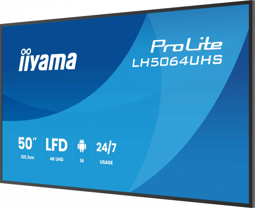 iiyama LH7564UHS-B1AG Signage-Display Digital Signage Flachbildschirm 190,5 cm (75) WLAN 500 cd/m? 4K Ultra HD Schwarz Android 24/7