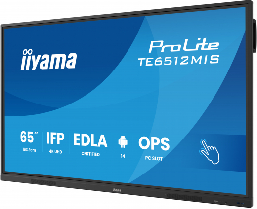 iiyama TE6512MIS-B4AG Signage-Display Digital Signage Flachbildschirm 165,1 cm (65) LCD WLAN 400 cd/m? 4K Ultra HD Schwarz Touchscreen Eingebauter Prozessor Android 11 24/7