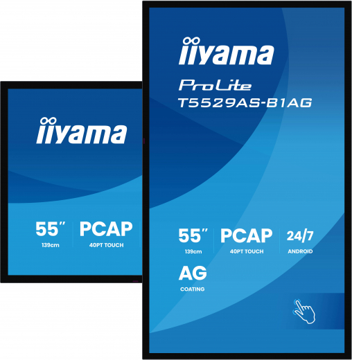 iiyama T5529AS-B1AG Signage-Display Interaktiver Flachbildschirm 138,7 cm (54.6) LED WLAN 500 cd/m? 4K Ultra HD Schwarz Touchscreen Eingebauter Prozessor Android 24/7