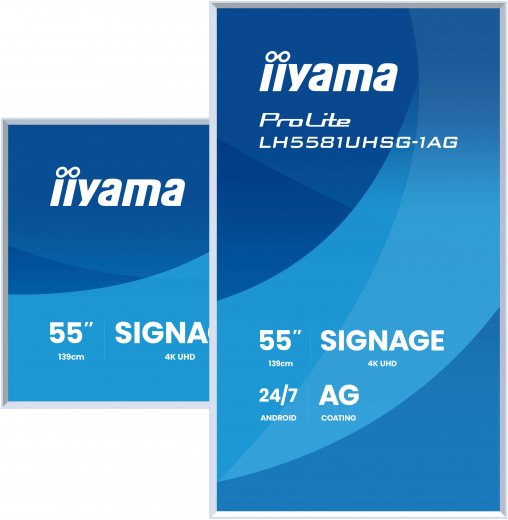 iiyama LH5581UHSG-1AG Signage-Display Interaktiver Flachbildschirm 138,7 cm (54.6) WLAN 500 cd/m? 4K Ultra HD Weiß Eingebauter Prozessor Android 10 24/7