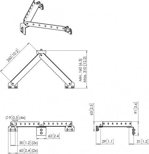 PFA 9144 Wandsockel-Set kurz