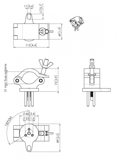 PUC 1051 Traversenadapter PUC 24xx