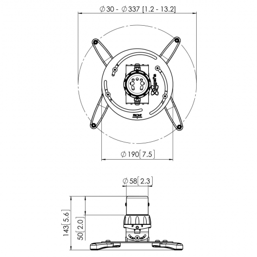 PPC 1500W Projektor-Deckenhalterung