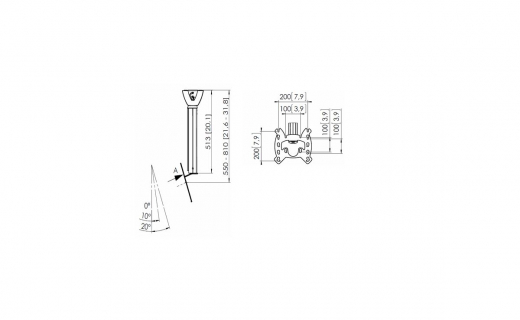 PFC 555 Bildschirm Deckenhalterung