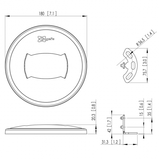 PFA 9164 Display-Rückabdeckung, Querformat 84-86Zoll