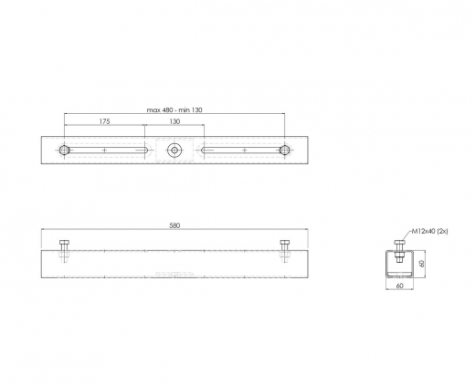 S002.4610 Traversen-Montageschiene für Halterung S002.4600