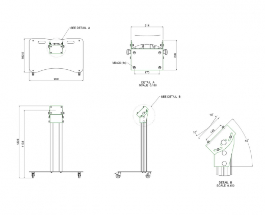 S062.0595-65W Display-Bühnenständer, 950 mm
