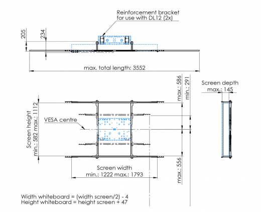 S152.0115-ES Halterungßet mit White Boards SmartMetals