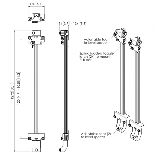 PLA 9306 Abstandhalter dvLED-Schnittstellenleiste