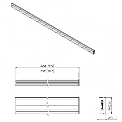 PLB 3120 dvLED Schnittstellenplatte 2000 mm