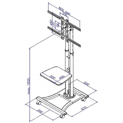 Rollwagen fuer Plasma LCD Monitore RW-8620