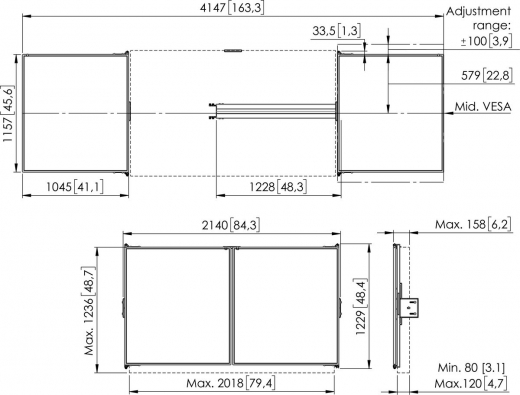 RISE WBS86M Whiteboard-Set 86 Zoll für RISE 5XXX