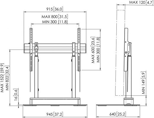 RISE 4105 Motorisierter Display-Lift-Bodenständer
