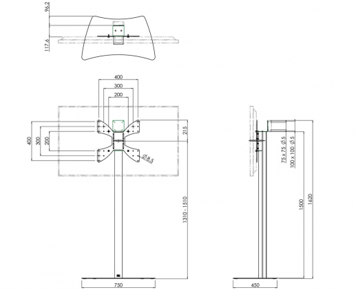 S062.0550 Bildschirm Bodenständer