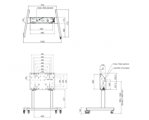 S062.7205 Trolley mit elektrischem Display Lift