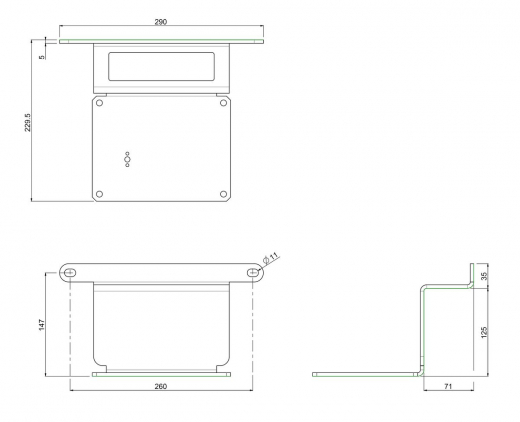 S052.7230 Wandhalterung-Set für Display-Liftsysteme
