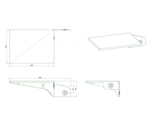 S052.7245 Laptophalterung für Display-Liftsysteme