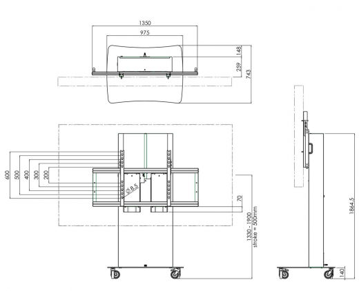 S062.2900 Trolley mit elektrischem Displayliftsystem