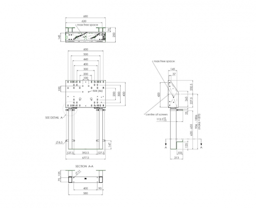 S052.7150B Motorisierter Display-Boden-Wand-Lift