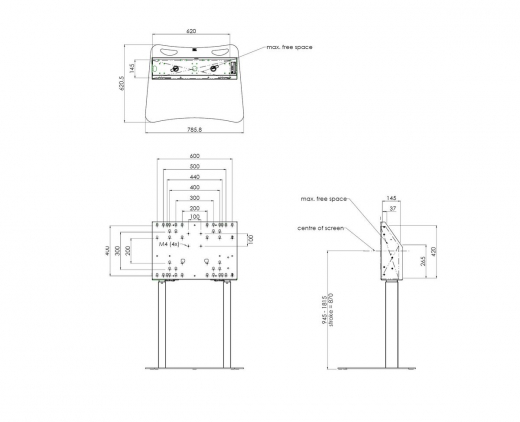 S062.7420.01 Bodenständer mit elektrischem Display-Liftsystem