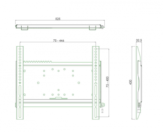 S052.1000 Bildschirm Wandhalterung