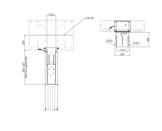 S052.7247 Kamerahalterung für Display-Liftsysteme