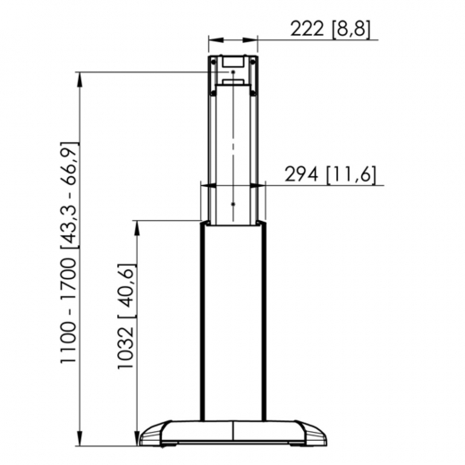 PFF2420 Hoehenverstellbarer TV-Standfuss fuer 32-65 Zoll