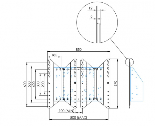 S052.7288 VESA-Verlängerungßet für einen Display Lift