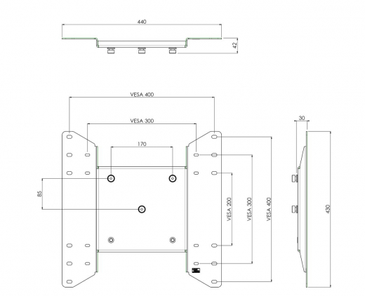 S063.0310 Bildschirm Halterung