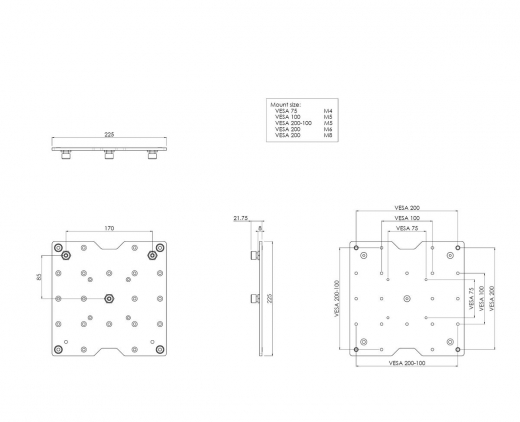 S063.0300 Bildschirm Halterung
