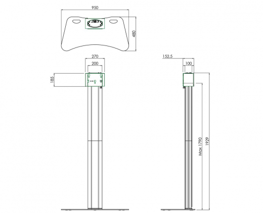 S062.1000 Bildschirm Bodenständer