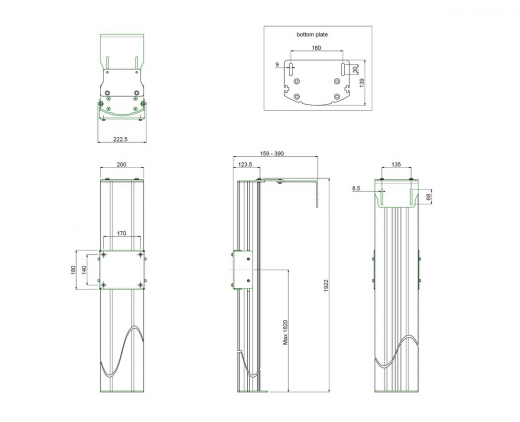 S063.0800 Boden/Wand-Säule