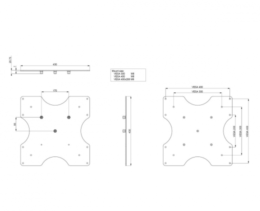 S063.0315 Bildschirm Halterung