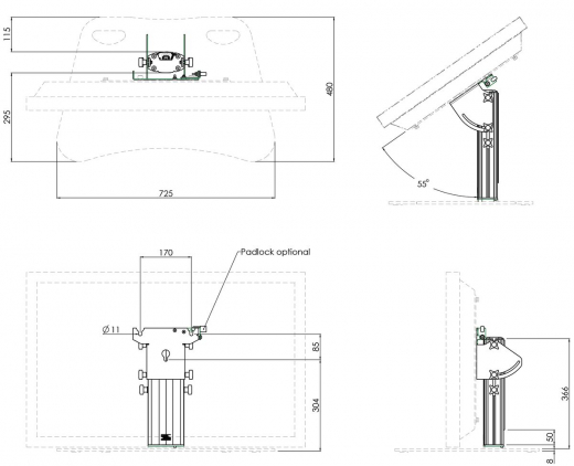 S063.8635 Bildschirm Bühnenständer, 350 mm