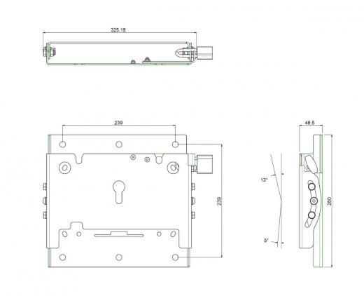 S063.0460 Wand-/Traversenmodul, neigbar