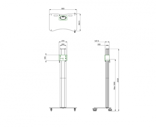 S062.1500 Display Trolley, zerlegbar,