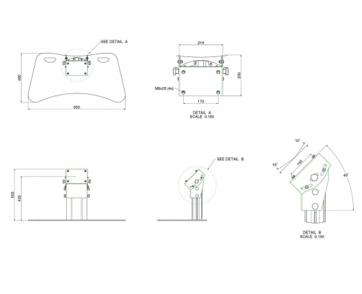 S062.0535-65 Display-Bühnenständer, 350 mm