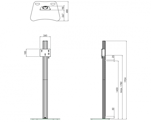 S062.8050 Bildschirm Bodenständer, zerlegbar