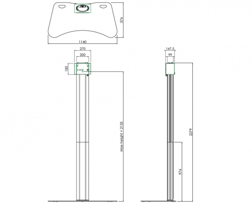S062.3000-225 Bildschirm Bodenständer